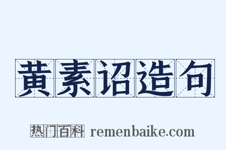 黄素诏造句是什么意思的图片